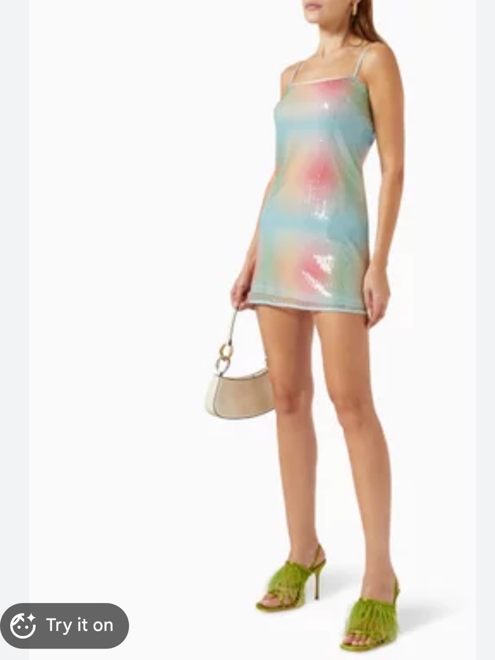 STAUD Jenny Pastel Sequined Mini Dress Size Small - Picture 4 of 6